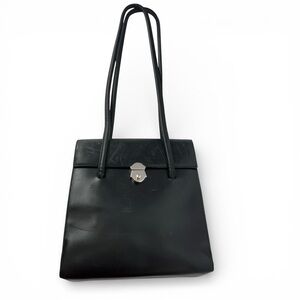 Furla Leather Bag Shopping Tote Smooth Black PROJECT FLAWS